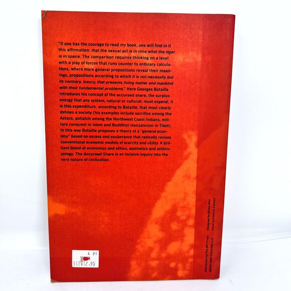 The Accursed Share Essay Economy Consumption 1988 VTG Book Georges Bataille - Picture 6 of 7